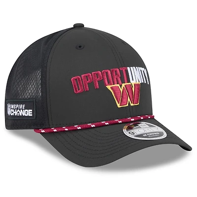 Casquette ajustable New Era Black Washington Commanders 2025 Inspire Change 9FORTY M-Crown pour homme