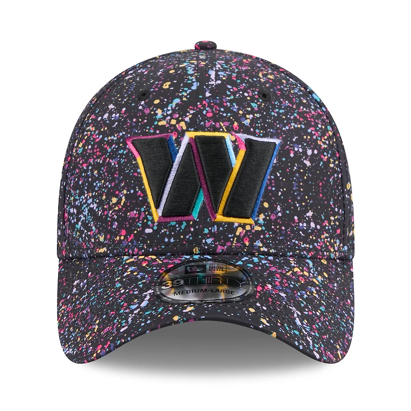 Men's New Era  Black Washington Commanders 2025 NFL Crucial Catch 39THIRTY Flex Hat