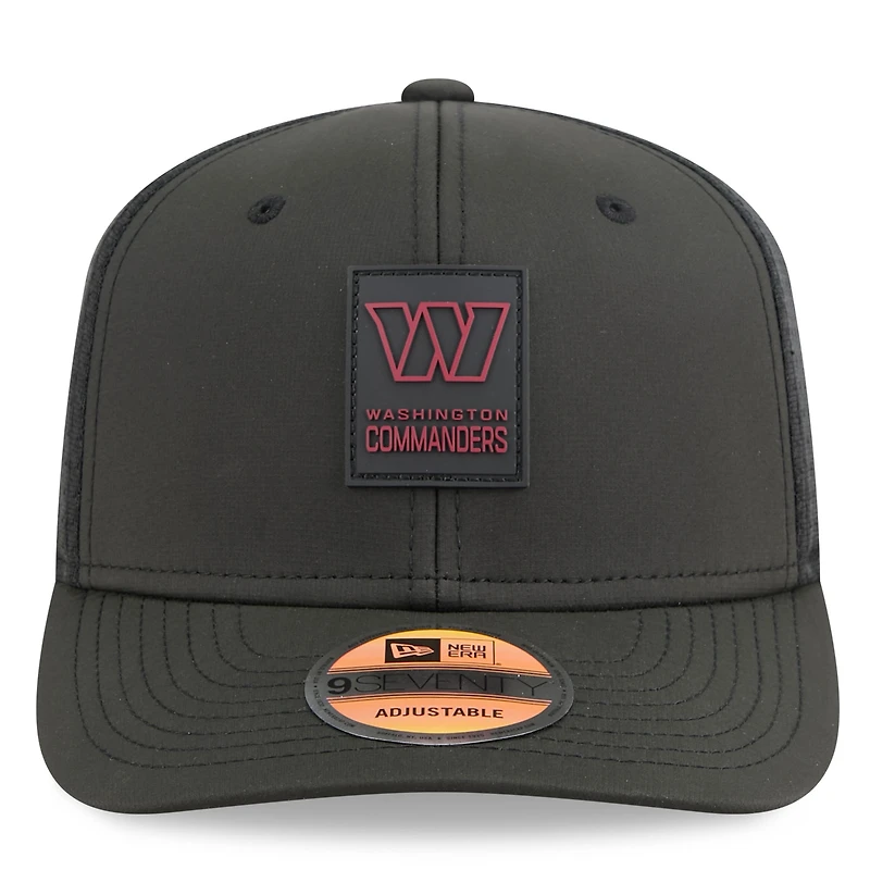 Men's New Era Black Washington Commanders 2025 Sideline  9SEVENTY Trucker Adjustable Hat