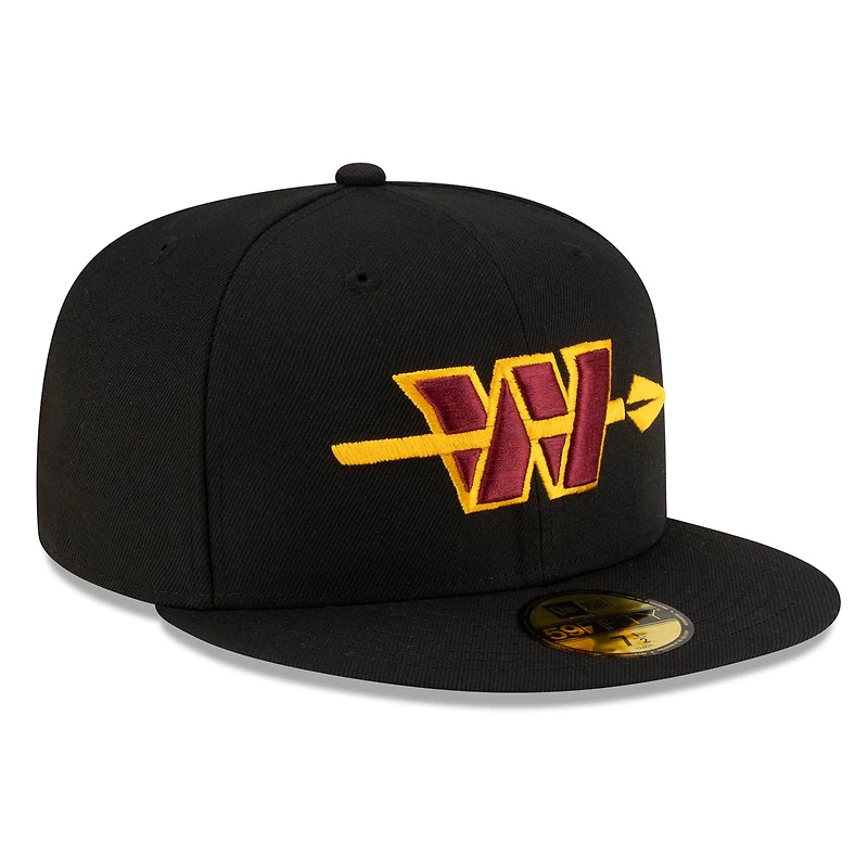 Casquette ajustée New Era noire Washington Commanders Alternate 59FIFTY pour homme