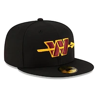 Casquette ajustée New Era noire Washington Commanders Alternate 59FIFTY pour homme