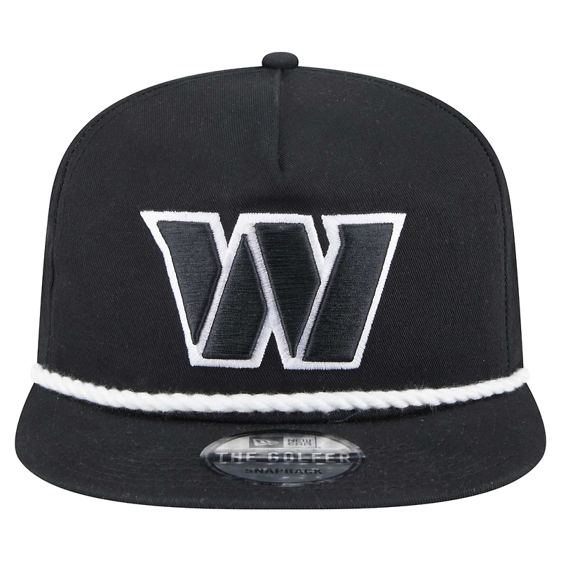 Men's New Era Black Washington Commanders B-Dub Golfer Snapback Hat