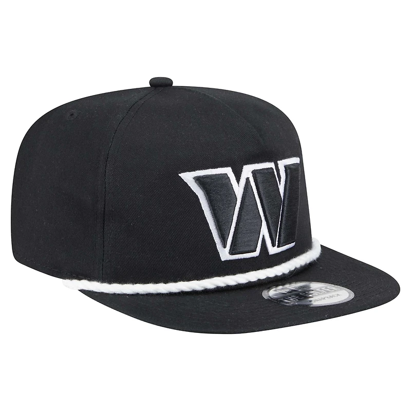 Men's New Era Black Washington Commanders B-Dub Golfer Snapback Hat