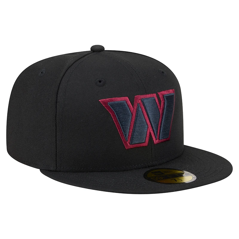 Men's New Era Black Washington Commanders Color Pop 59FIFTY Fitted Hat