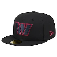Men's New Era  Black Washington Commanders Color Pop 59FIFTY Fitted Hat