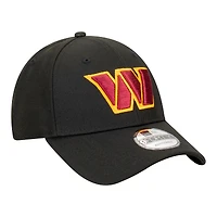 Casquette ajustable New Era 9FORTY noire Washington Commanders Core Team pour homme