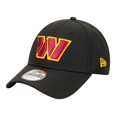 Casquette ajustable New Era 9FORTY noire Washington Commanders Core Team pour homme