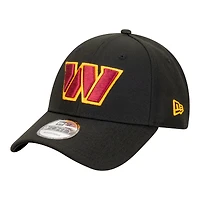 Casquette ajustable New Era 9FORTY noire Washington Commanders Core Team pour homme
