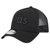 Men's New Era Black Washington Commanders Domain 9FORTY A-Frame Trucker Adjustable Hat