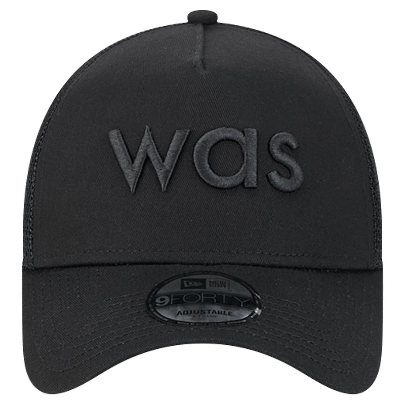 Men's New Era Black Washington Commanders Domain 9FORTY A-Frame Trucker Adjustable Hat