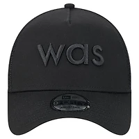 Men's New Era Black Washington Commanders Domain 9FORTY A-Frame Trucker Adjustable Hat