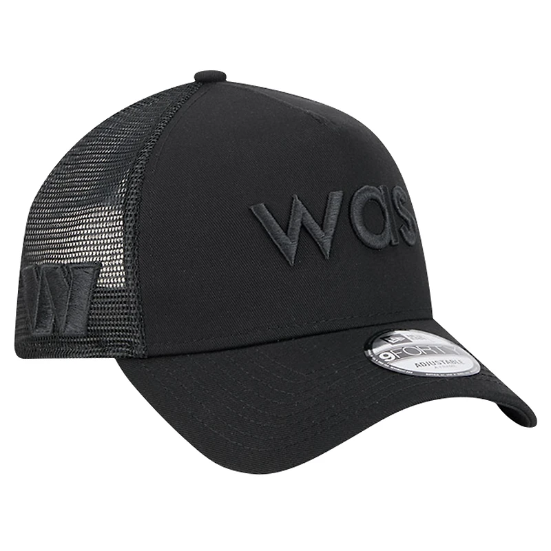 Men's New Era Black Washington Commanders Domain 9FORTY A-Frame Trucker Adjustable Hat
