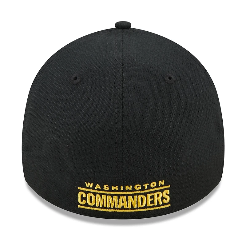 Men's New Era Black Washington Commanders Flawless Stripe 39THIRTY Flex Hat