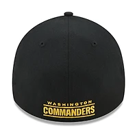 Men's New Era Black Washington Commanders Flawless Stripe 39THIRTY Flex Hat