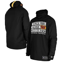 Sweat à capuche fonctionnel noir New Era pour homme, cagoule, casque, rayures, style fandom, Washington Commanders