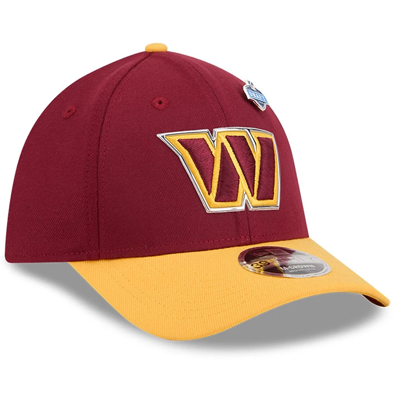 Men's New Era Burgundy/Gold Washington Commanders 2026 NFL Draft 39THIRTY M-Crown Flex Hat