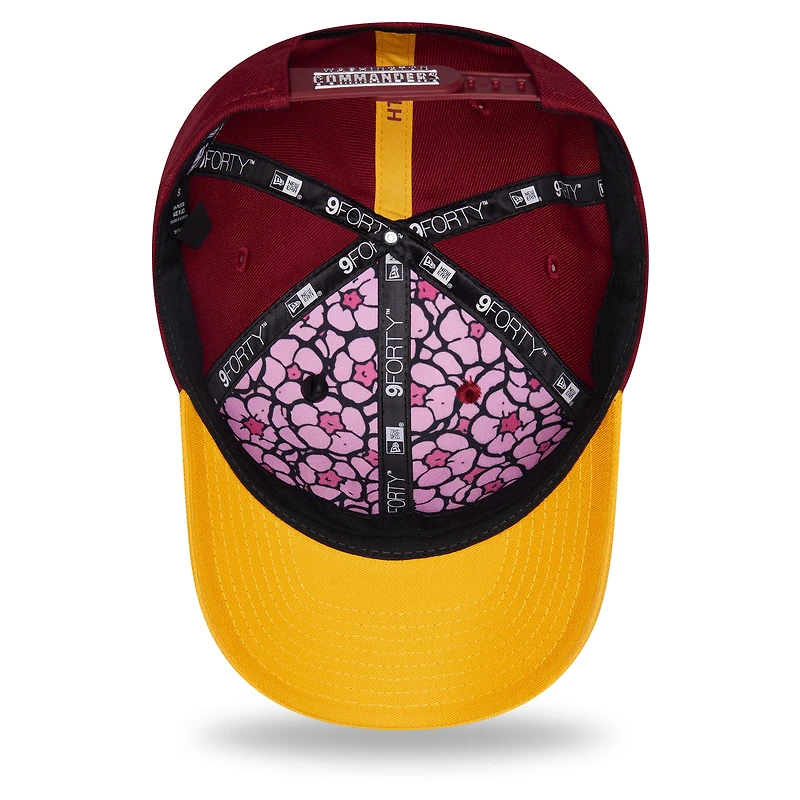 Casquette ajustable New Era bordeaux/or Washington Commanders 2026 NFL Draft 9FORTY M-Crown pour homme
