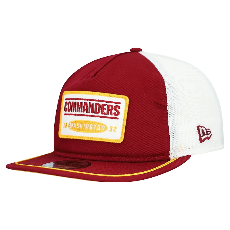 Casquette ajustable New Era 19TWENTY bordeaux/blanche Washington Commanders Patch pour homme
