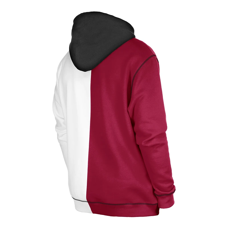 Chandail à capuchon manches raglan fendu pour homme Washington Commanders Third Down New Era bourgogne/blanc