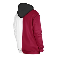 Chandail à capuchon manches raglan fendu pour homme Washington Commanders Third Down New Era bourgogne/blanc