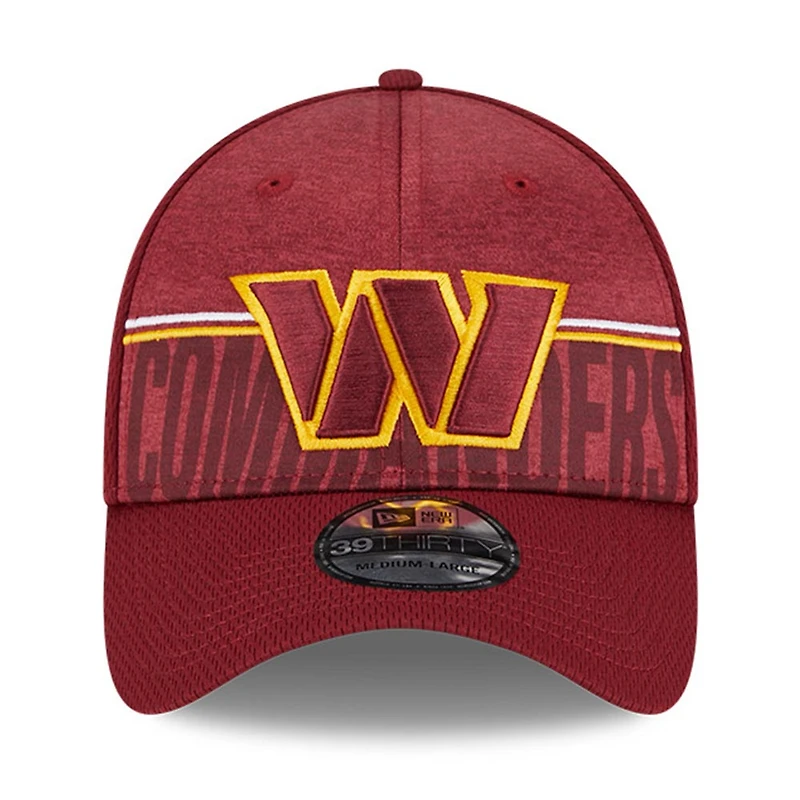 Casquette 39THIRTY Flex Fit Camp d'entraînement NFL 2023 Washington Commanders bourgogne New Era pour homme