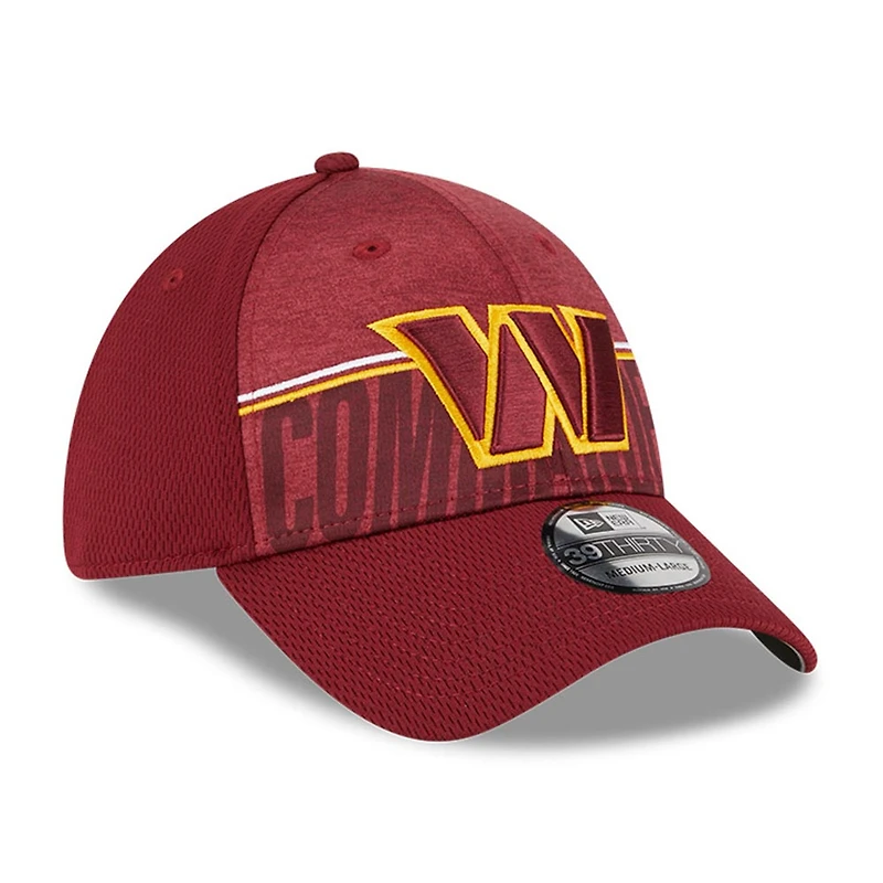 Casquette 39THIRTY Flex Fit Camp d'entraînement NFL 2023 Washington Commanders bourgogne New Era pour homme