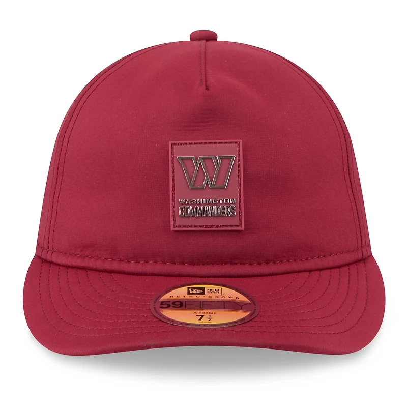 Casquette ajustée New Era 59FIFTY bordeaux Washington Commanders 2025 Sideline Retro Crown pour homme