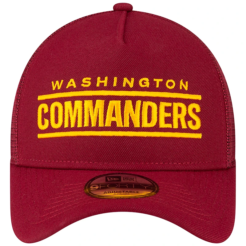Casquette ajustable 9FORTY New Era Washington Commanders A-Frame Trucker bourgogne pour homme