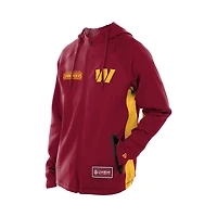 Men's New Era  Burgundy Washington Commanders Combine Authentic Raglan Scuba Full-Zip Hoodie