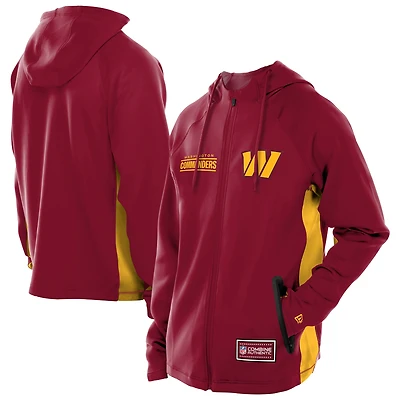 Sweat à capuche zippé intégral en scaphandre Scuba Raglan Authentic de New Era pour homme, bordeaux, Washington Commanders Combine