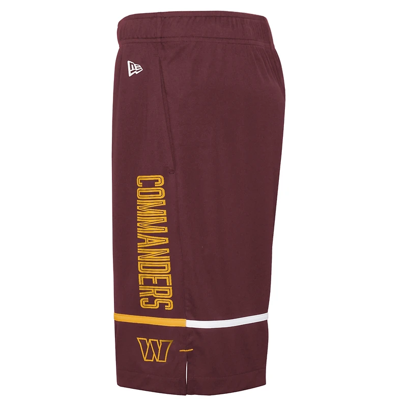 Short d'entraînement New Era Washington Commanders Combine Authentic Rusher bourgogne pour homme