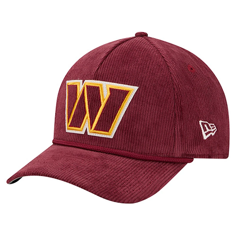 Men's New Era Burgundy Washington Commanders Cord Corduroy 9FORTY A-Frame Adjustable Hat