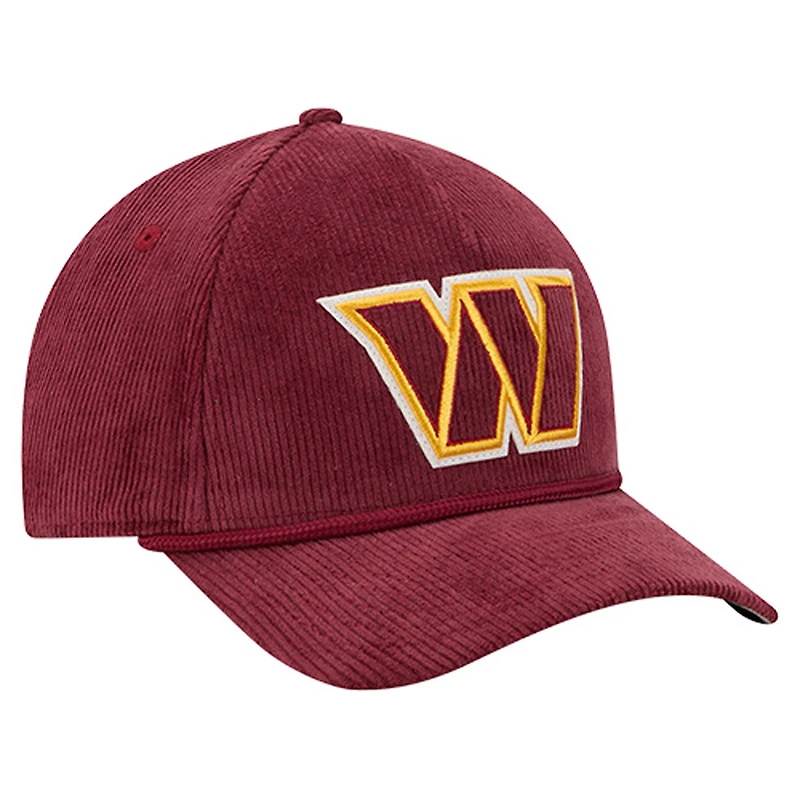 Men's New Era Burgundy Washington Commanders Cord Corduroy 9FORTY A-Frame Adjustable Hat