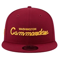 Casquette snapback New Era 9FIFTY pour homme, bordeaux, Washington Commanders Core Team Script