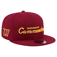 Casquette snapback New Era 9FIFTY pour homme, bordeaux, Washington Commanders Core Team Script