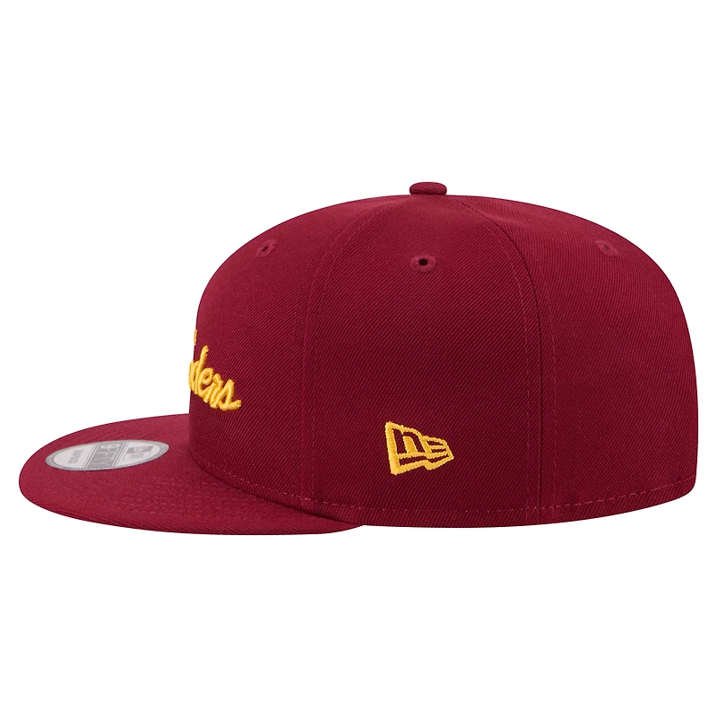 Men's New Era Burgundy Washington Commanders Core Team Script 9FIFTY Snapback Hat