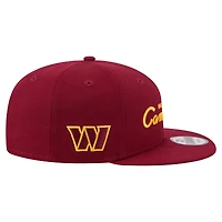 Men's New Era  Burgundy Washington Commanders Core Team Script 9FIFTY Snapback Hat