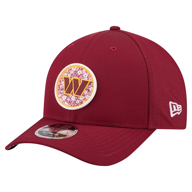 Men's New Era Burgundy Washington Commanders Floral 9FORTY M-Crown Trucker Adjustable Hat