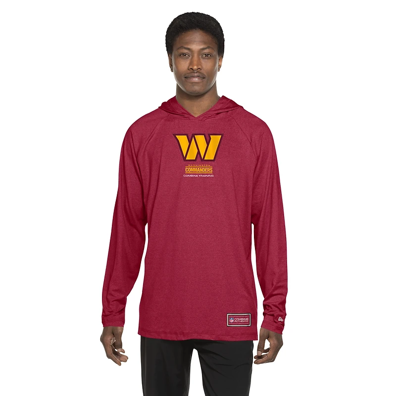Sweat à capuche fonctionnel New Era bordeaux Washington Commanders pour homme