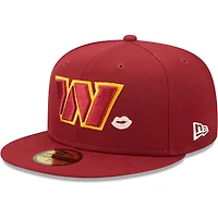 Casquette ajustée 59FIFTY Washington Commanders Lips bourgogne New Era pour homme