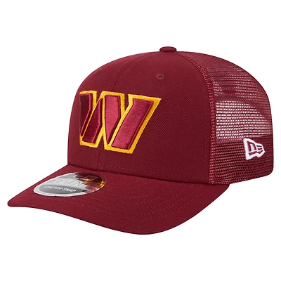 Casquette camionneur 9SEVENTY extensible à boutons-pression New Era bordeaux Washington Commanders pour homme