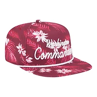 Casquette snapback New Era 9FIFTY pour homme, bordeaux, Washington Commanders, imprimé palmiers, style A-Frame