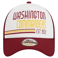 Casquette trucker New Era Washington Commanders Stacked A-Frame pour homme, couleur bordeaux, modèle 9FORTY, ajustable