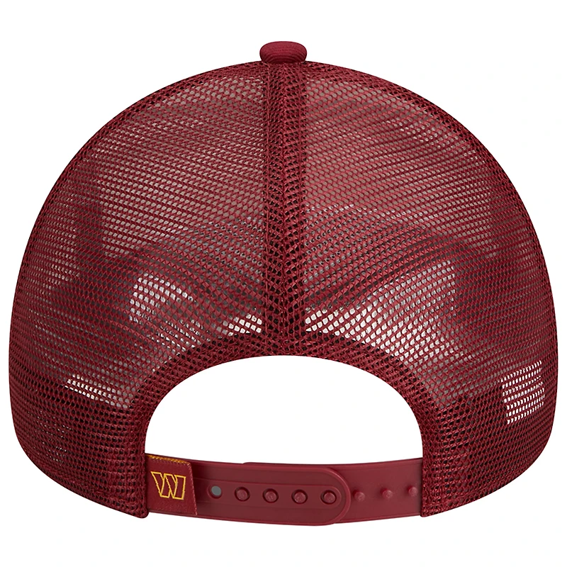 Casquette réglable 9FORTY Stacked A-Frame Trucker 9FORTY bordeaux Washington Commanders pour hommes