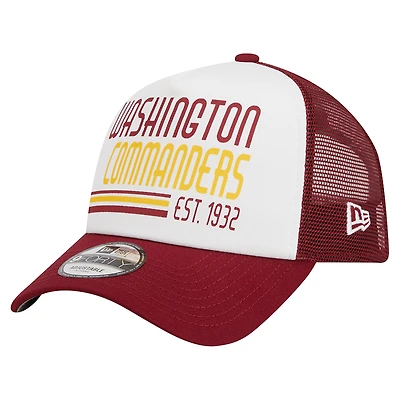 Men's New Era Burgundy Washington Commanders Stacked A-Frame Trucker 9FORTY Adjustable Hat