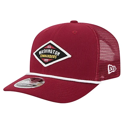 Casquette ajustable 9SEVENTY bordeaux New Era pour homme des Washington Commanders
