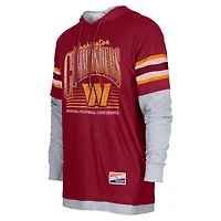 T-shirt à capuche manches longues et pour homme New Era Washington Commanders Twofer Bordeaux