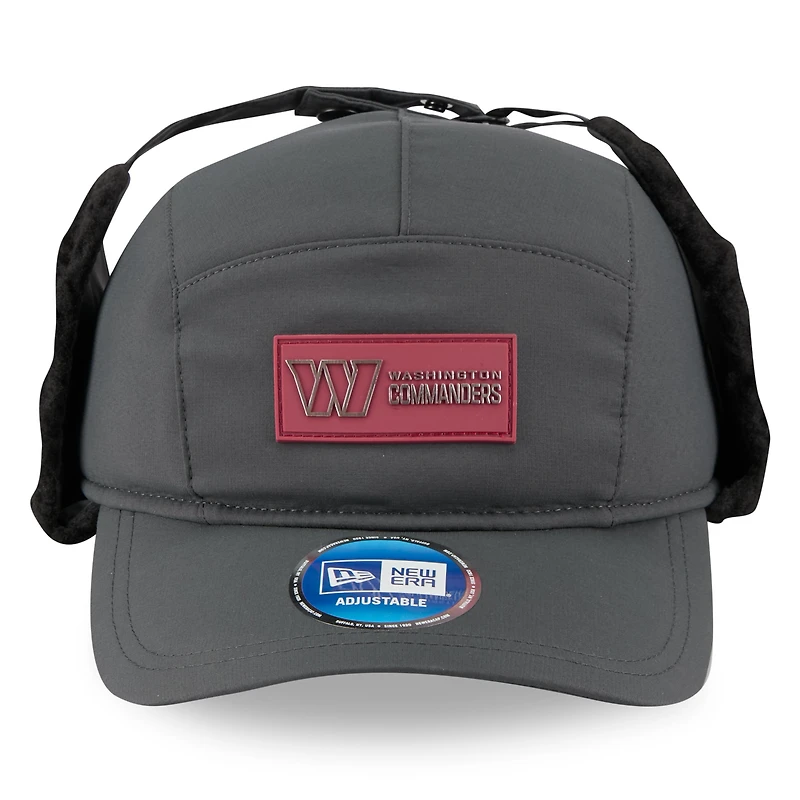 Men's New Era Charcoal Washington Commanders 2025 Sideline Cold Weather Runner Dog Ear Adjustable Hat