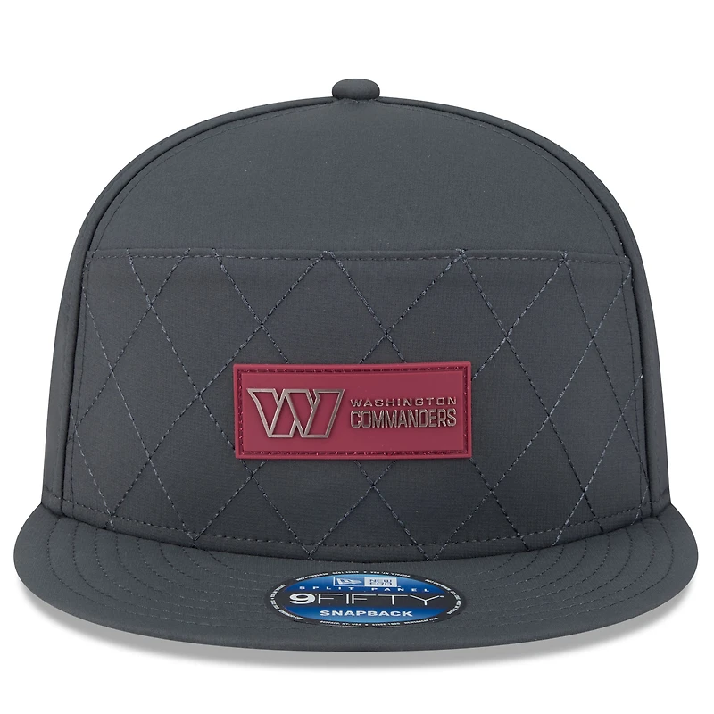 Casquette snapback 9FIFTY à panneau fendu latéral New Era anthracite Washington Commanders 2025 pour homme
