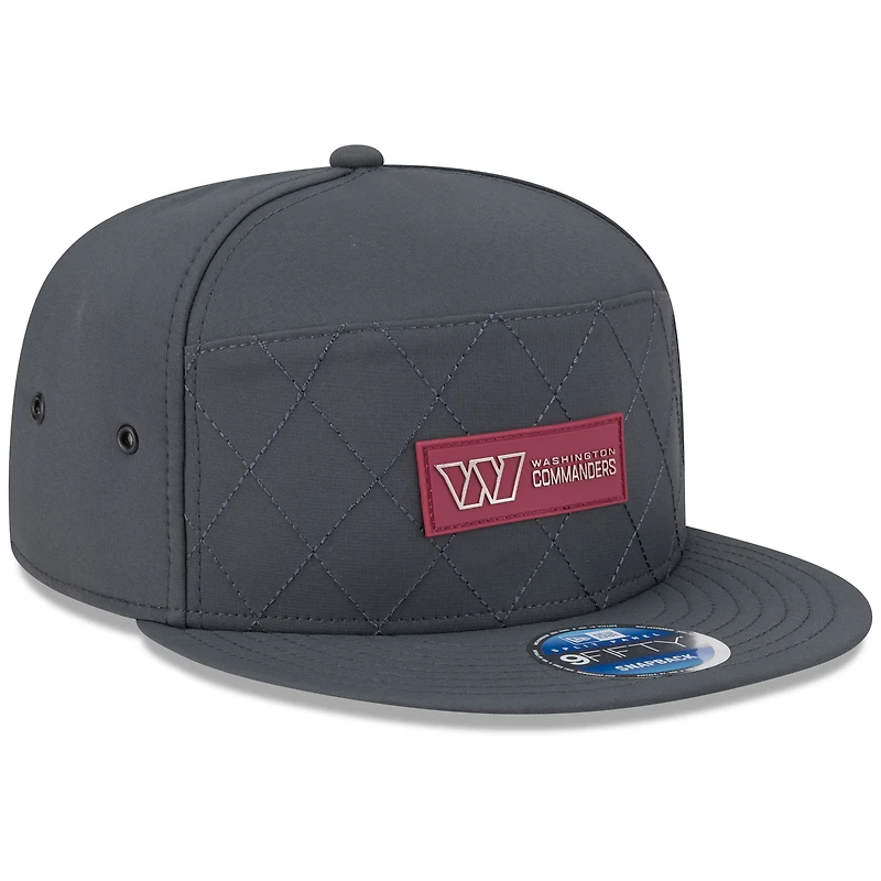 Casquette snapback 9FIFTY à panneau fendu latéral New Era anthracite Washington Commanders 2025 pour homme